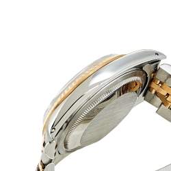 Pre Owned Rolex Champagne 18k Yellow Gold And Stainless Steel Datejust 16233 Men's Wristwatch 36 MM