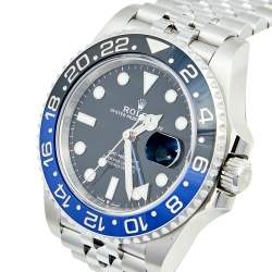 مملوكة مسبقًا Rolex Black GMT Master II Batman Jubilee Stainless Steel 126710 Men's Wristwatch 40MM