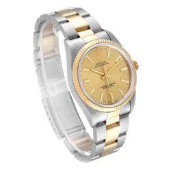 Pre Owned Rolex Champagne 18K Yellow Gold And Stainless Steel Oyster Perpetual 14233 Automatic Men's Wristwatch 36 MM