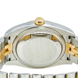 Pre Owned Rolex Champagne Diamond 18K Yellow Gold Stainless Steel Datejust 116233 Men's Wristwatch 36 mm