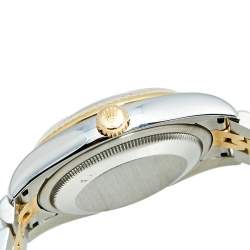 Pre Owned Rolex Champagne Diamond 18K Yellow Gold Stainless Steel Datejust 116233 Men's Wristwatch 36 mm