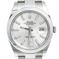 Pre Owned Rolex Silver Stainless Steel Datejust 126300 Men's Wristwatch 41 mm