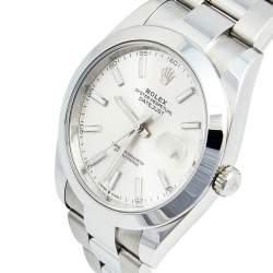 Pre Owned Rolex Silver Stainless Steel Datejust 126300 Men's Wristwatch 41 mm