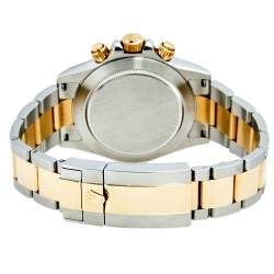 Pre Owned Rolex Black 18k Yellow Gold Stainless Steel Cosmograph Daytona 116523 Men's Wristwatch 40 mm
