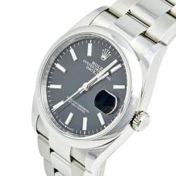 Pre Owned ساعة يد رجالية رولكس ديت جست 126200 ستانلس ستيل سوداء 36 مم