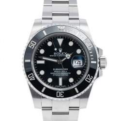Pre Owned Rolex Black Stainless Steel Submariner 116610LN Men's Wristwatch 41 mm