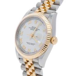 Pre Owned Rolex White 18k Yellow Gold Stainless Steel Datejust 126233 Men's Wristwatch 36 mm