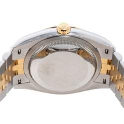 Pre Owned Rolex White 18k Yellow Gold Stainless Steel Datejust 126233 Men's Wristwatch 36 mm