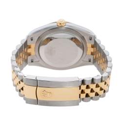 Pre Owned Rolex White 18k Yellow Gold Stainless Steel Datejust 126233 Men's Wristwatch 36 mm