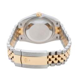 Pre Owned Rolex White 18k Yellow Gold Stainless Steel Datejust 126233-0019 Men's Wristwatch 36 mm