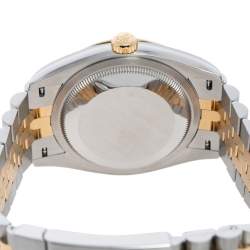 Pre Owned Rolex White 18k Yellow Gold Stainless Steel Datejust 126233-0019 Men's Wristwatch 36 mm