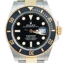 Pre Owned Rolex Black Cerachrome 18K Yellow Gold Stainless Steel Submariner M126613LN-0002 Men's Wristwatch 41 mm