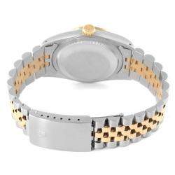 Pre Owned Rolex White 18K Yellow Gold And Stainless Steel Datejust 16233 Men's Wristwatch 36 MM