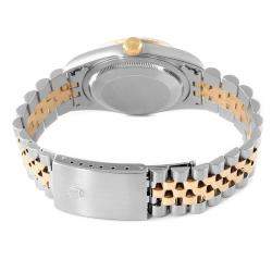 مملوكة مسبقًا ساعة يد رجالية رولكس ديت جست 16233 ستانلس ستيل وذهب أصفر عيار 18 زرقاء 36مم