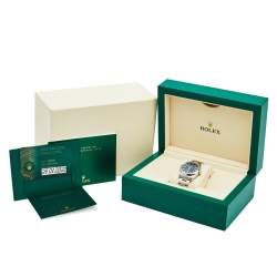 مملوكة مسبقًا Rolex Blue Stainless Steel Oyster Perpetual 124200 Women's Wristwatch 34 mm
