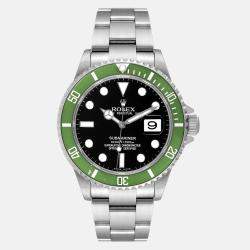 Rolex Black Stainless Steel Submariner 16610LV Automatic Men's Wristwatch 40 mm