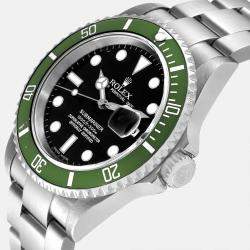 Rolex Black Stainless Steel Submariner 16610LV Automatic Men's Wristwatch 40 mm