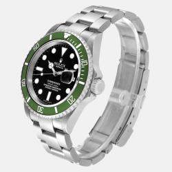 Rolex Black Stainless Steel Submariner 16610LV Automatic Men's Wristwatch 40 mm