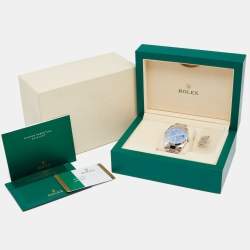 مملوكة مسبقًا Rolex Blue 18K White Gold Stainless Steel Datejust 126334BLRO Men's Wristwatch 41 MM