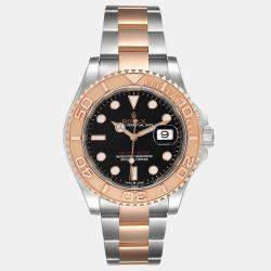 Rolex Black 18K Rose Gold And Stainless Steel Yacht-Master 126621 Automatic Men's Wristwatch 40 mm