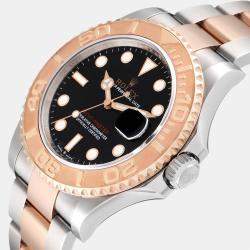 Rolex Black 18K Rose Gold And Stainless Steel Yacht-Master 126621 Automatic Men's Wristwatch 40 mm