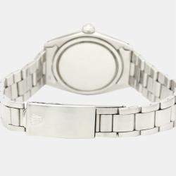 Pre Owned ساعة يد رجالية رولكس أويستر بريسيشن 6427 فينتدج لف يدوي أويستر ستانلس ستيل فضية 35مم