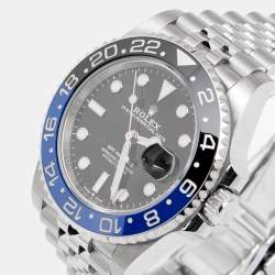 Pre Owned ساعة يد رجالية رولكس "باتمان" جي إم تي ماستر II 126710BLNR سيراكروم أويستر ستيل سوداء 40 مم