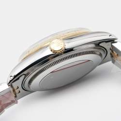 Pre Owned ساعة يد رجالية رولكس ديت جست 16013 ستانلس ستيل وذهب أصفر عيار 18 سوداء 36مم