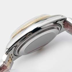 Pre Owned ساعة يد رجالية رولكس ديت جست 16013 ستانلس ستيل وذهب أصفر عيار 18 سوداء 36مم