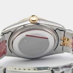 Pre Owned ساعة يد رجالية رولكس ديت جست 16013 ستانلس ستيل وذهب أصفر عيار 18 سوداء 36مم