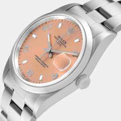 Rolex Salmon Stainless Steel Oyster Perpetual 15200 Men's Wristwatch 34 mm