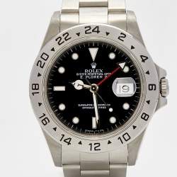مملوكة مسبقًا ساعة يد رجالية رولكس إكسبلورر II 16570 ستانلس ستيل سوداء 40 مم