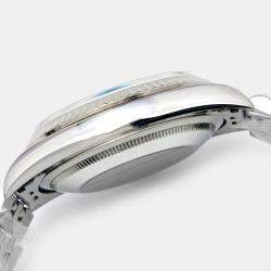 مملوكة مسبقًا ساعة يد رجالية رولكس ديت جست 16234 ستانلس ستيل وذهب أبيض 18 زرقاء 36 مم