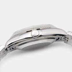 مملوكة مسبقًا ساعة يد رجالية رولكس ديت جست 16234 ستانلس ستيل وذهب أبيض 18 زرقاء 36 مم