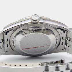 مملوكة مسبقًا ساعة يد رجالية رولكس ديت جست 16234 ستانلس ستيل وذهب أبيض 18 زرقاء 36 مم