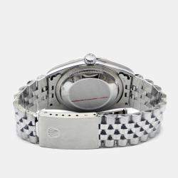 مملوكة مسبقًا ساعة يد رجالية رولكس ديت جست 16234 ستانلس ستيل وذهب أبيض 18 زرقاء 36 مم