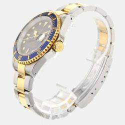 Pre Owned ساعة يد رجالية رولكس صبمارينر ديت 16613  ستانلس ستيل وذهب أصفر عيار 18 زرقاء 40 مم