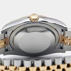 Pre Owned Rolex Black Jubilee 18K Yellow Gold Oystersteel Diamond Datejust 116233 Men's Wristwatch 36 mm