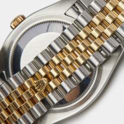 Pre Owned Rolex Black Jubilee 18K Yellow Gold Oystersteel Diamond Datejust 116233 Men's Wristwatch 36 mm