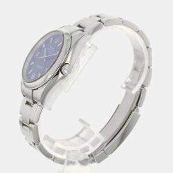 مملوكة مسبقًا Rolex Blue Stainless Steel Air King 114200 Men's Wristwatch 34 mm
