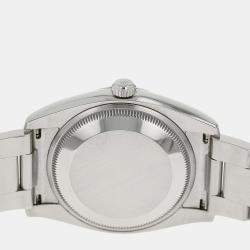 مملوكة مسبقًا Rolex Blue Stainless Steel Air King 114200 Men's Wristwatch 34 mm