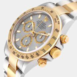 Rolex Silver 18K Yellow Gold And Stainless Steel Cosmograph Daytona 116523 Automatic Men's Wristwatch 40 mm