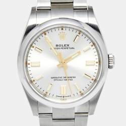 Rolex Silver Stainless Steel Oyster Perpetual M126000-0001 Men's Wristwatch 36 mm