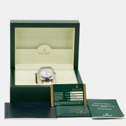 Pre Owned Rolex Silver 18k White Gold Stainless Steel Datejust 116334 Men's Wristwatch 41 mm