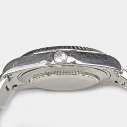 Pre Owned Rolex Silver 18k White Gold Stainless Steel Datejust 116334 Men's Wristwatch 41 mm