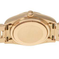 Pre Owned Rolex Champgne Diamonds 18k Yellow Gold Day - Date President 18038 Automatic Men's Wristwatch 36 mm