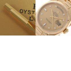 Pre Owned Rolex Champgne Diamonds 18k Yellow Gold Day - Date President 18038 Automatic Men's Wristwatch 36 mm