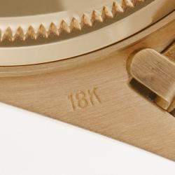 Pre Owned Rolex Champgne Diamonds 18k Yellow Gold Day - Date President 18038 Automatic Men's Wristwatch 36 mm