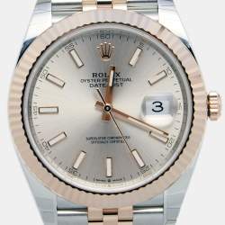 Pre Owned Rolex Sundust 18K Everose Gold Oystersteel Datejust M126331-0010 Men's Wristwatch 41 mm
