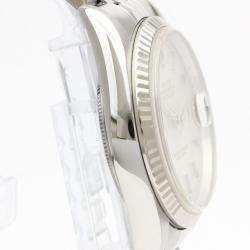Pre Owned Rolex Silver 18K White Gold Stainless Steel Datejust 16234 Automatic Men's Wristwatch 35 mm